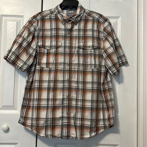 Carhartt Men’s Button Down Plaid Shirt, Relaxed Fit, size Large